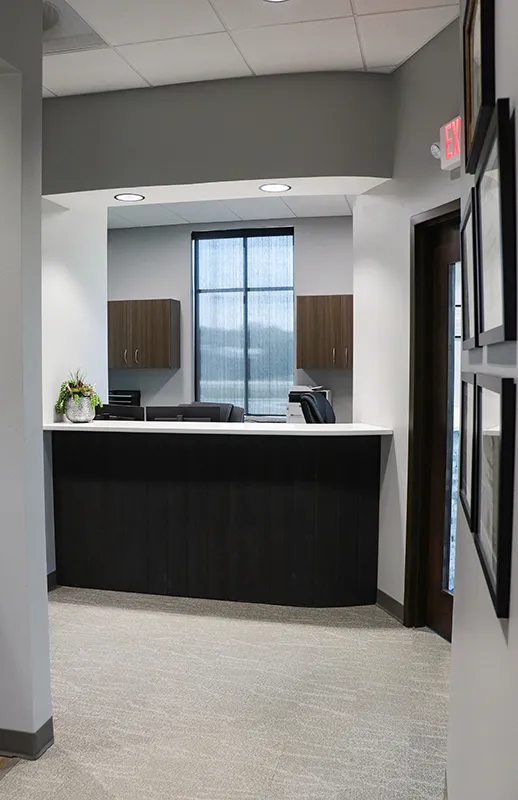 Reception desk area in Wright County Family Dental office